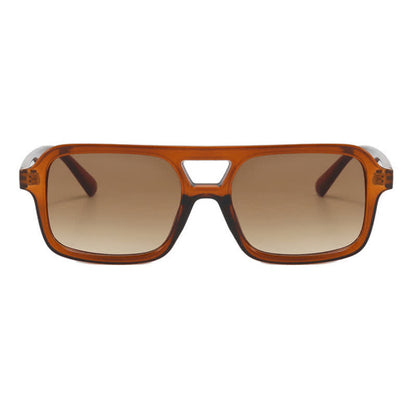 Double Bridges Square Frame Retro Sunglasses