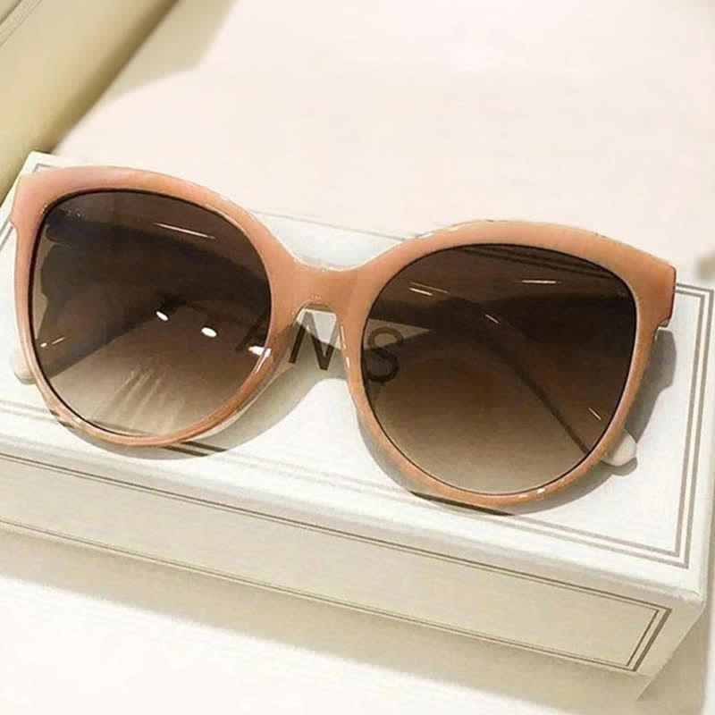 Cat-Eye Oversized Frame Hipster Sunglasses