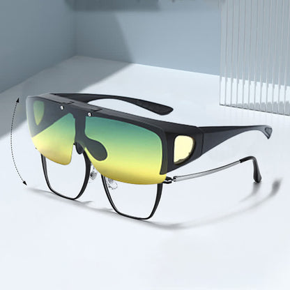 Fit Over Glasses Clip-On Lenses Polarized Sunglasses for Driving&Cycling