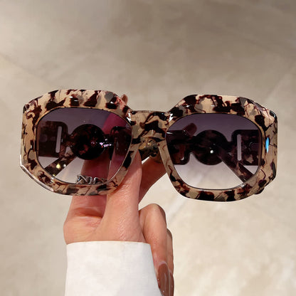 Trendy Geometric Thick Frame Sunglasses