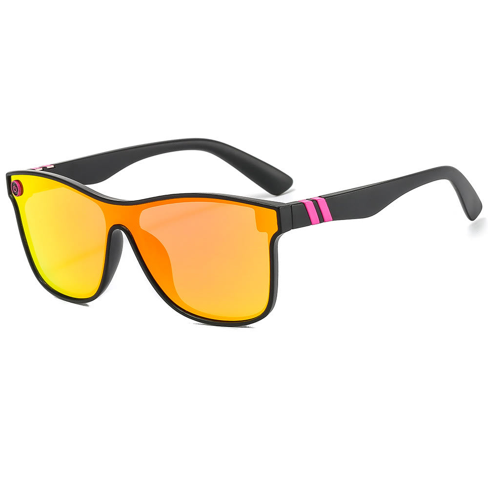 Women's Streamlined Sunglasses, Summer Personality Coating Gradient Reflective Oversized Sunglasses