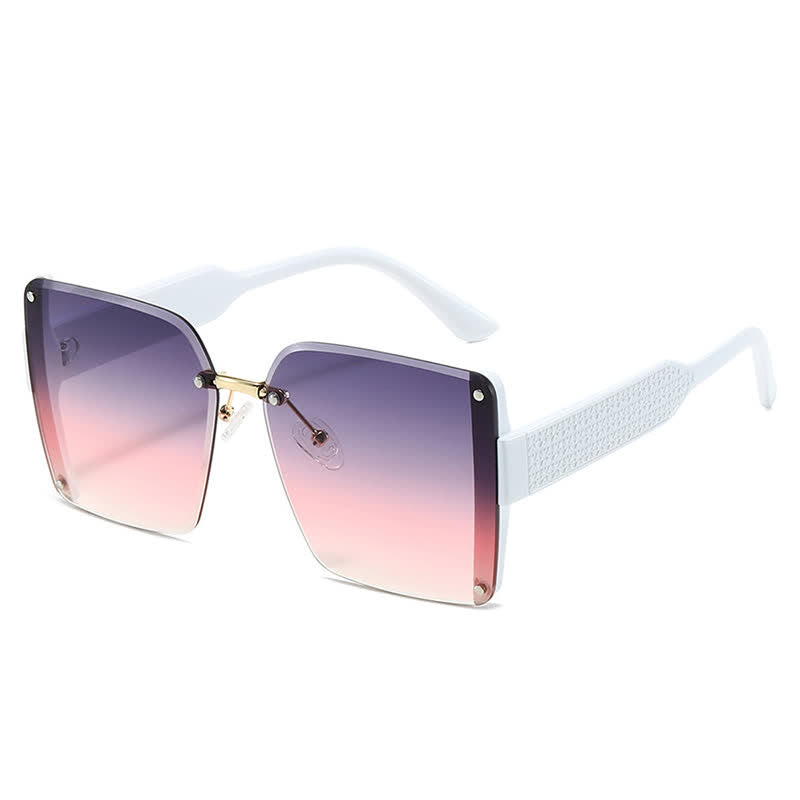 Square Frame Oversized Rimless Sunglasses