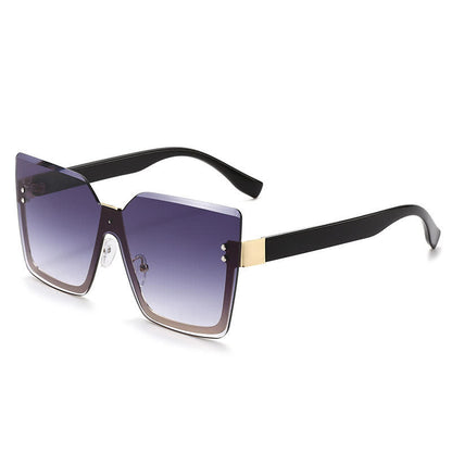 Unisex Square Rimless Oversized Sunglasses