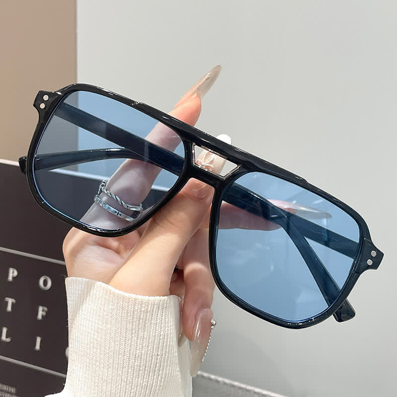 Vintage Double Bridges Tinted Aviator Sunglasses