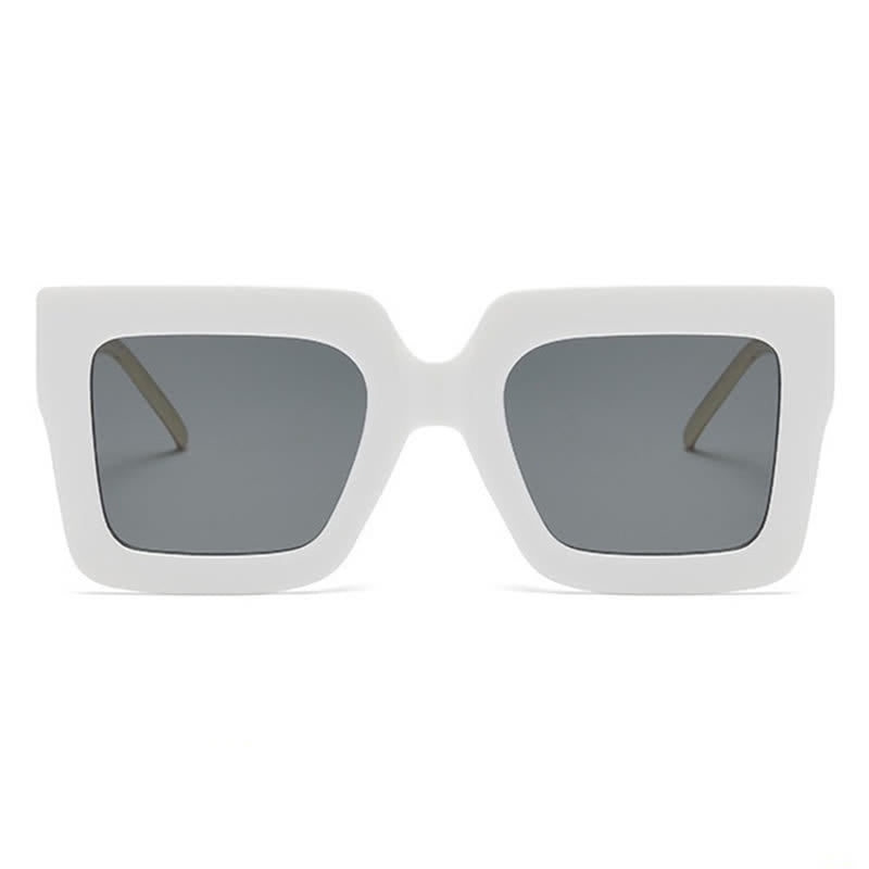 Square Oversized Frame Chain Temples Hipster Sunglasses