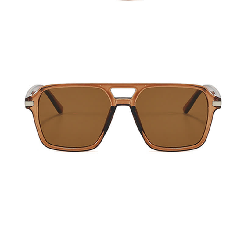 Square Frame Double Bridges Classic Sunglasses