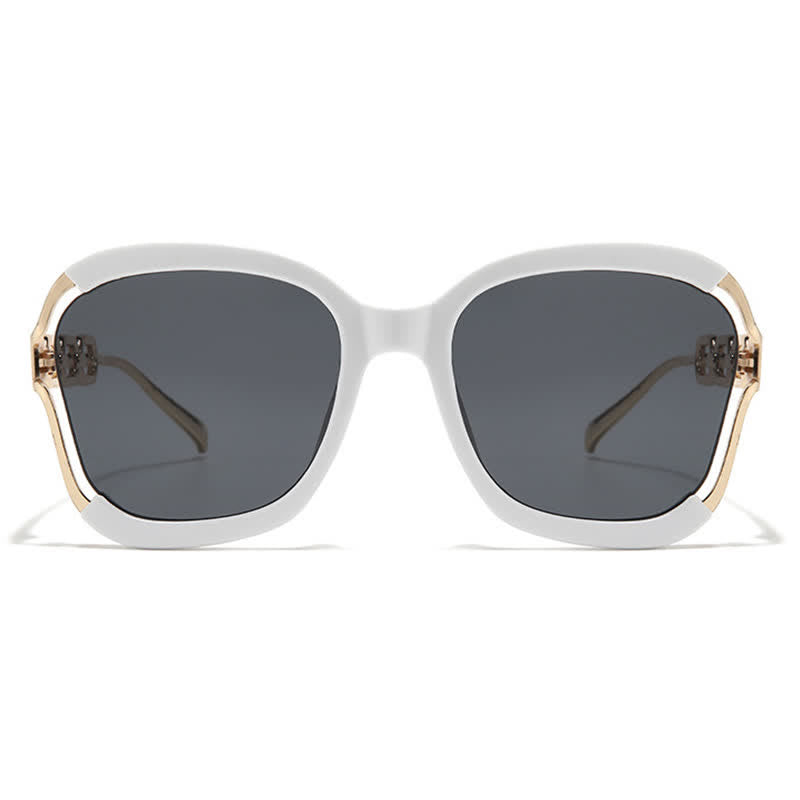 Fashion Square Chain Temples Oversized Sunglasses