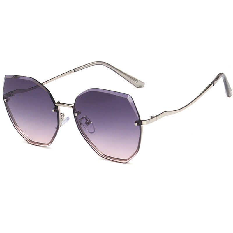 Geometric Rimless Tinted Sunglasses