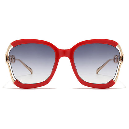 Fashion Square Chain Temples Oversized Sunglasses