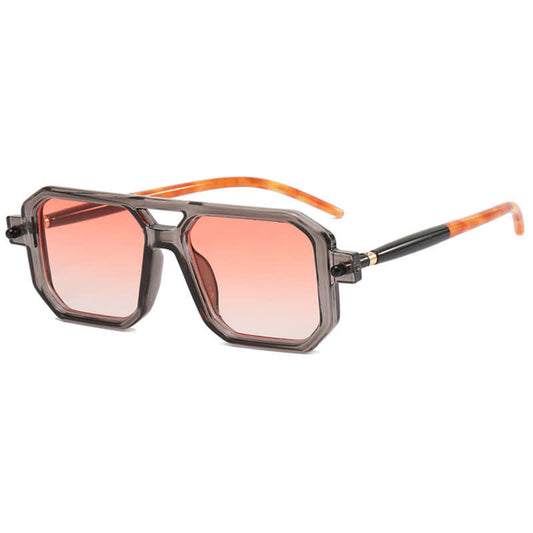 Double Bridges Square Frame Sunglasses