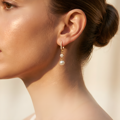 Flower Pearl Hoop