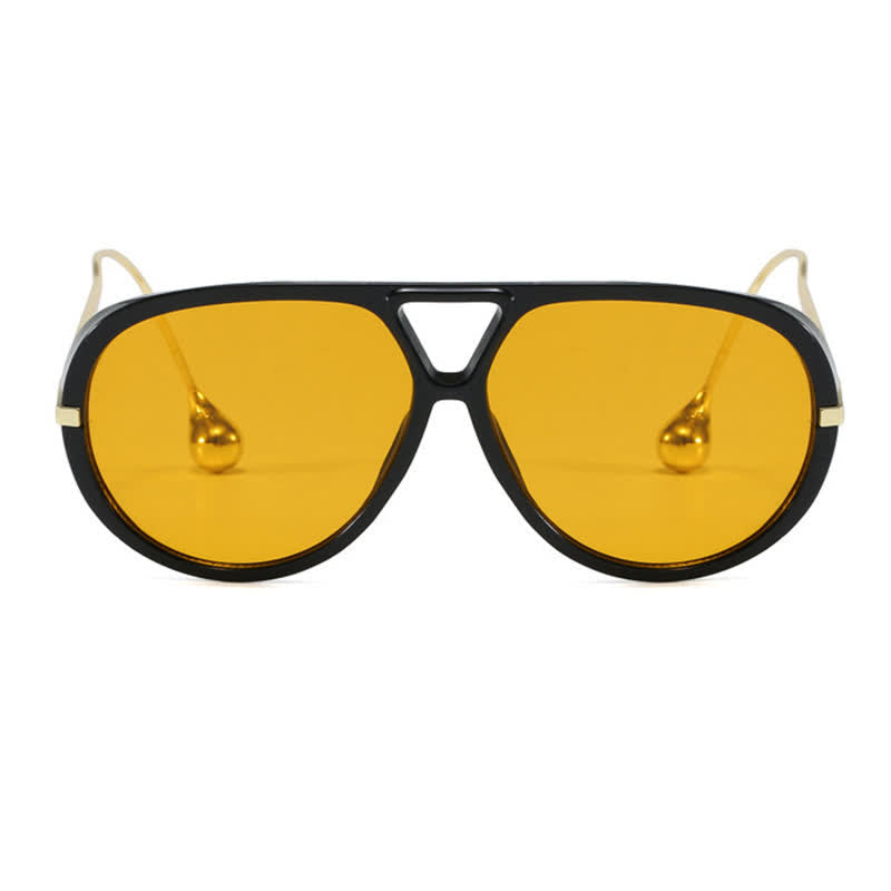 Double Bridges Metal Temples Aviator Sunglasses