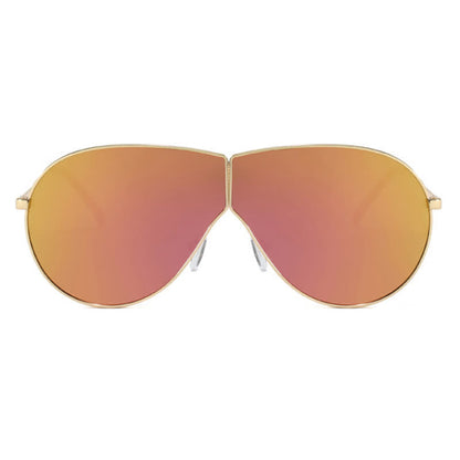 Hipster One-piece Metal Temples Aviator Sunglasses