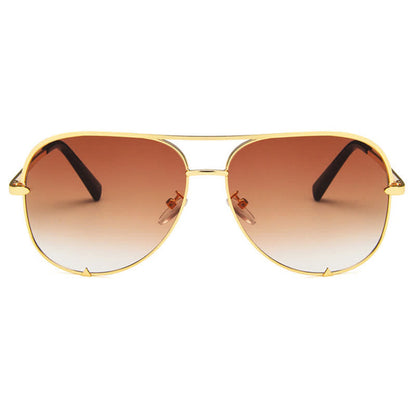 Vintage Double Bridges Aviator Frame Sunglasses For Driving