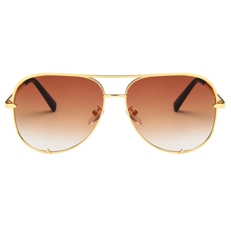 Vintage Double Bridges Aviator Frame Sunglasses For Driving