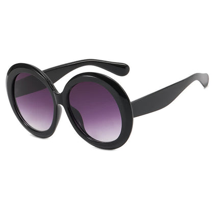 Round Frame Hipster Oversized Sunglasses