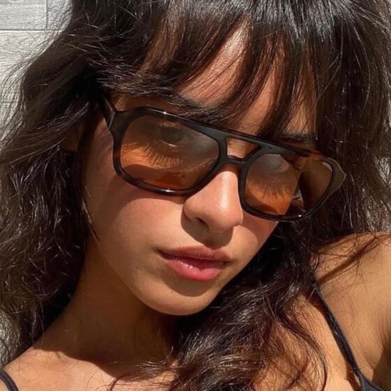 Double Bridges Square Frames Retro-Vintage Sunglasses