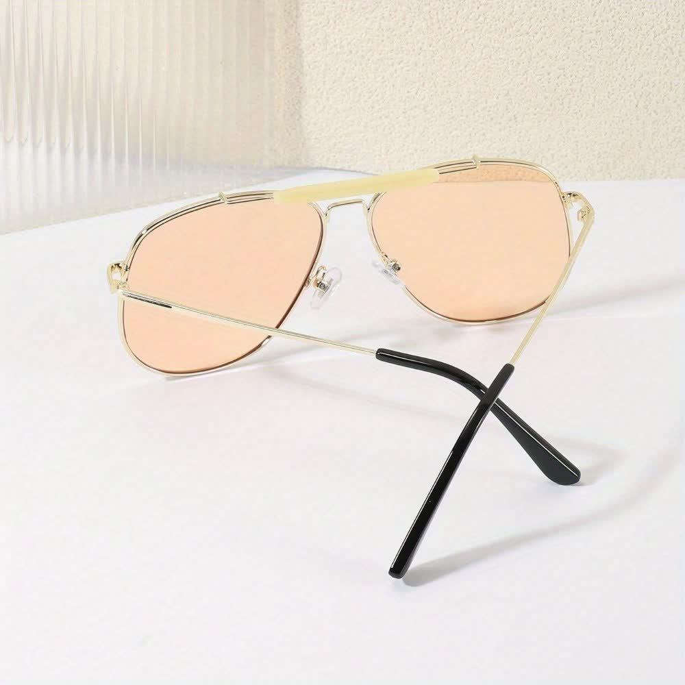 Double Bridges Oversized Frame Hipster Aviator Sunglasses