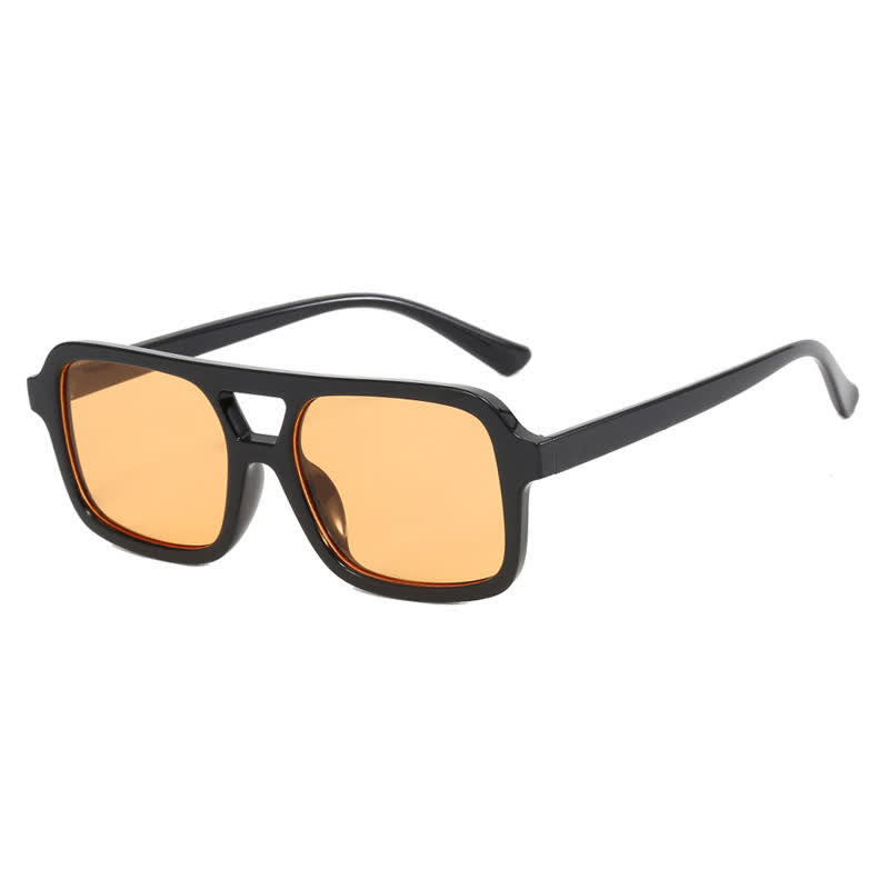Double Bridges Square Frame Retro Sunglasses