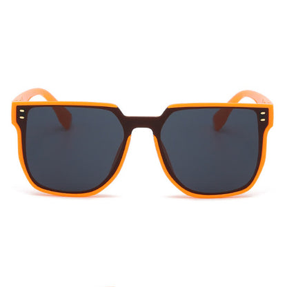 Mirror Lens Square Frame Driving Sunglasses