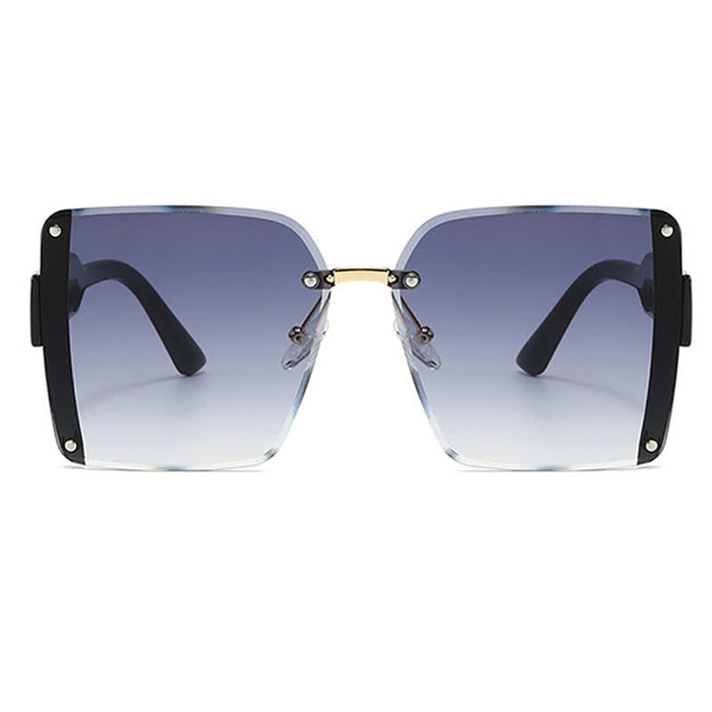 Square Frame Oversized Rimless Sunglasses