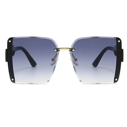 Square Frame Oversized Rimless Sunglasses