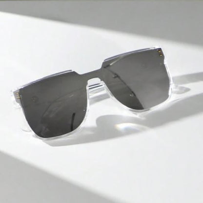 Mirror Lens Square Frame Driving Sunglasses