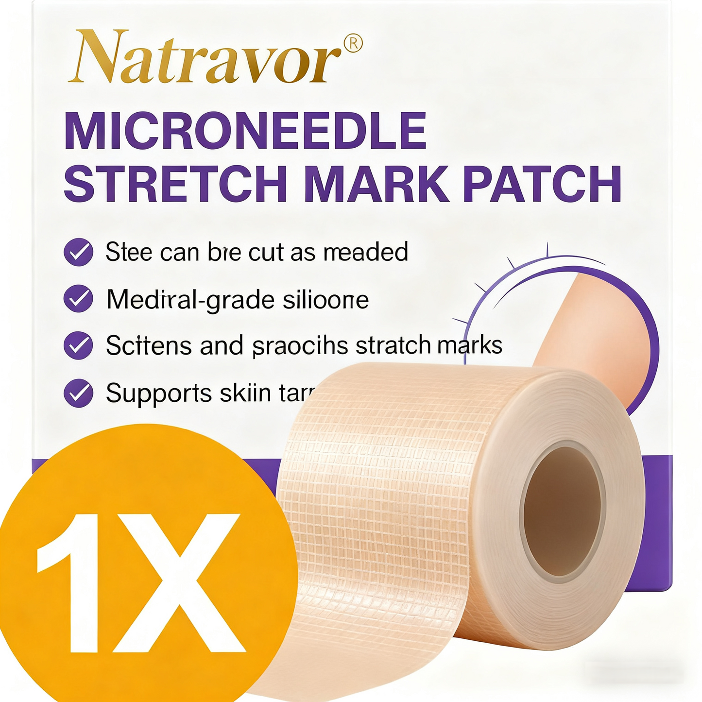 Natravor® Microneedle stretch mark patch