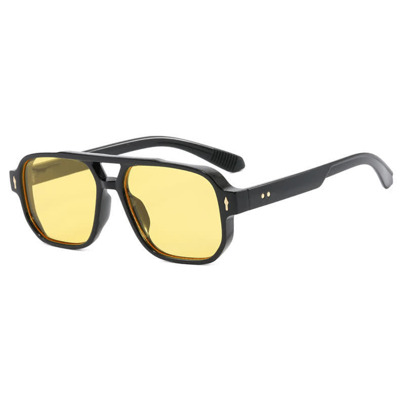 Square Frame Double Bridges Vintage Sunglasses