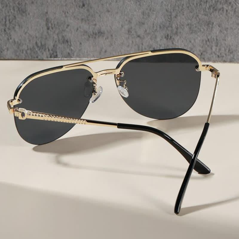 Aviator Frame Double Bridges Driving Sunglasses