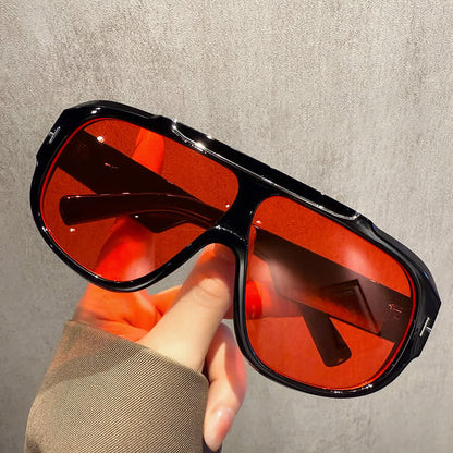 'T' Design Oversized Aviator Sunglasses