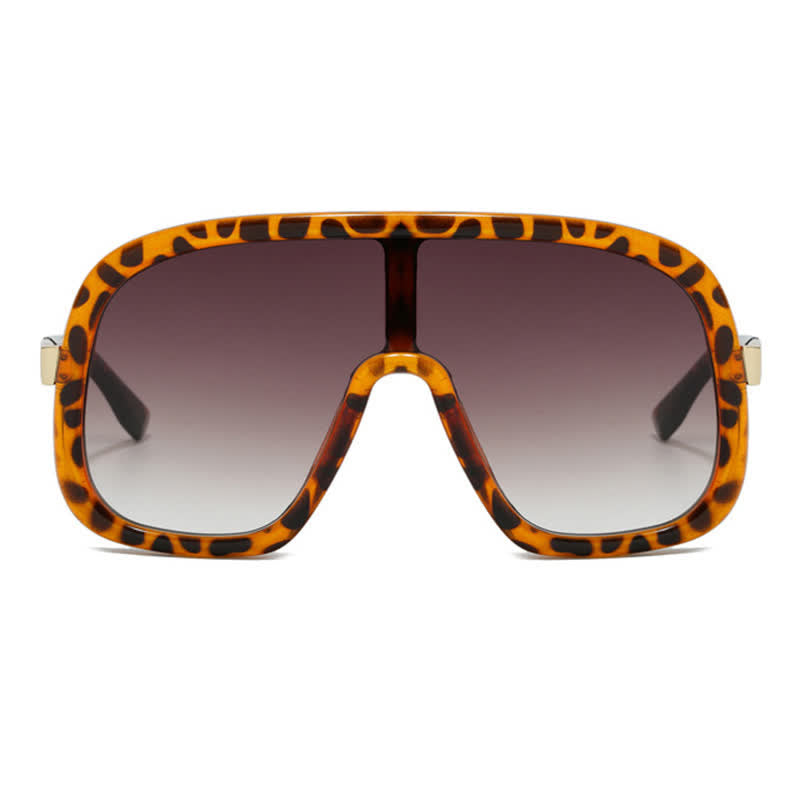 Flat Top Double Bridges Oversized Trendy Aviator Sunglasses