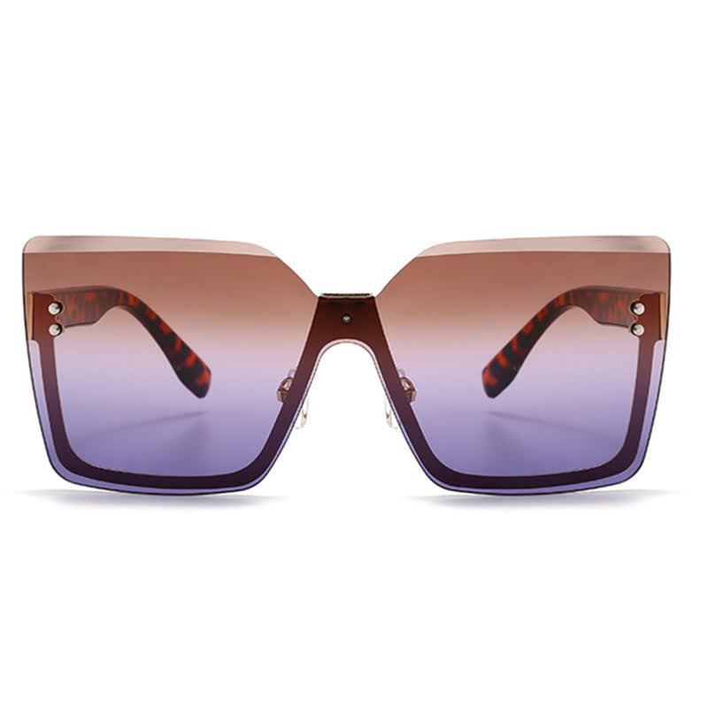 Unisex Square Rimless Oversized Sunglasses