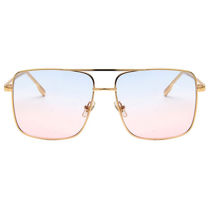 Retro Classic Square Frame Double Bridges Sunglasses