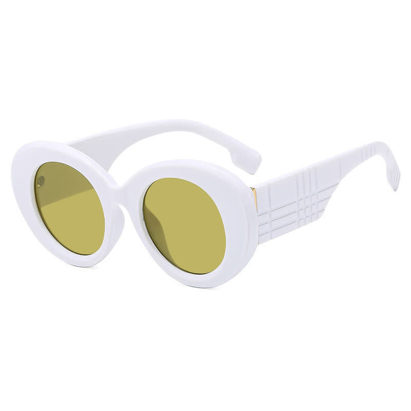 Round Thick Frame Hipster Oversized Sunglasses