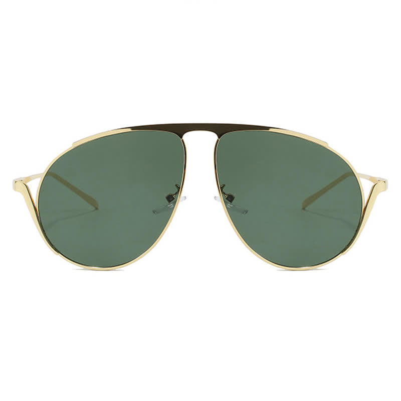 Hipster Metal Temples Aviator Sunglasses