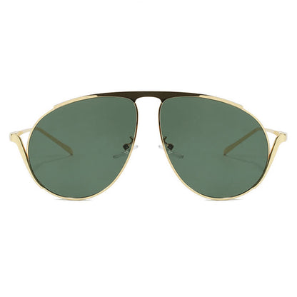 Hipster Metal Temples Aviator Sunglasses