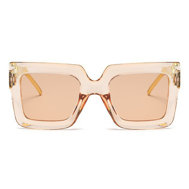 Square Oversized Frame Chain Temples Hipster Sunglasses