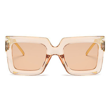 Square Oversized Frame Chain Temples Hipster Sunglasses