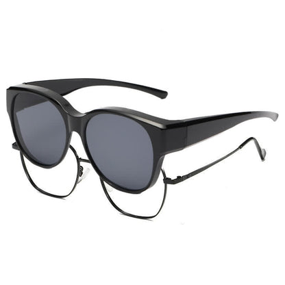 Polarized Round Frame Driving Sunglasses Fit Over Glasses for Women Men