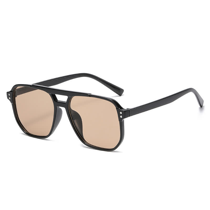 Vintage Double Bridges Tinted Aviator Sunglasses