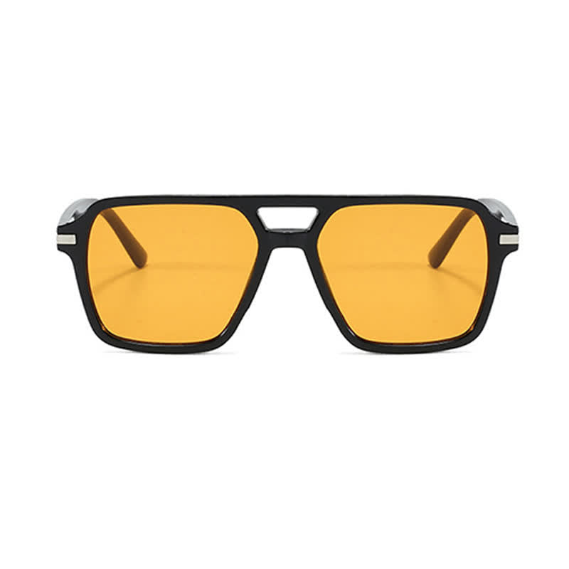 Square Frame Double Bridges Classic Sunglasses
