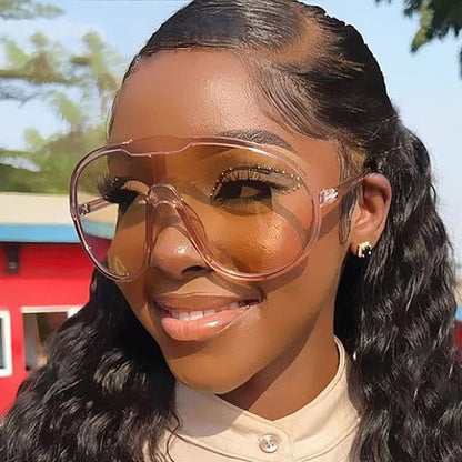 One Piece Oversized Aviator Sunglasses