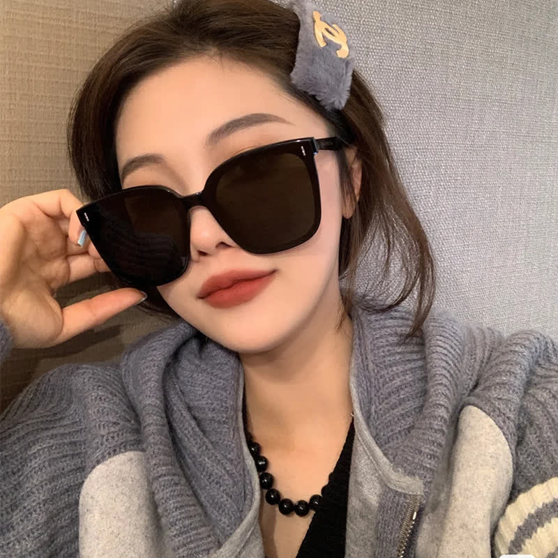 Square Large Frame Simple Sunglasses with Nylon Lenses
