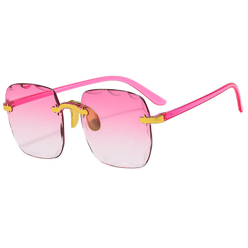 Square Frame Oversized Trendy Rimless Sunglasses