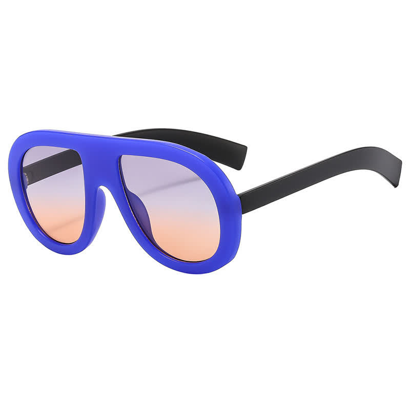 Oversized Frame Hipster Aviator Sunglasses