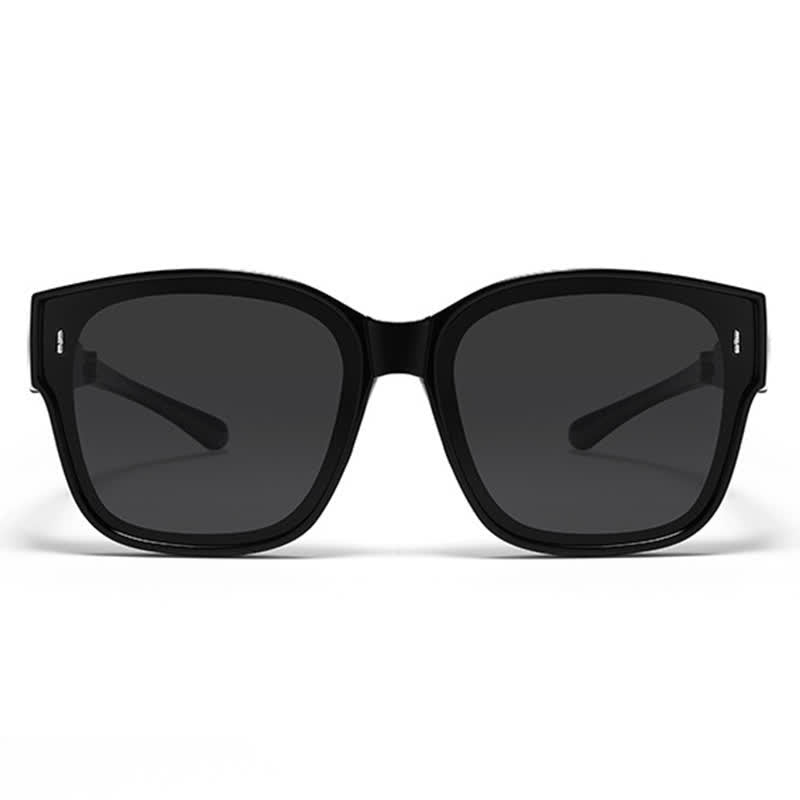 Fit Over Glasses Square Frame Foldable Sunglasses for Women Men