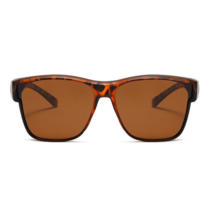 Fit Over Glasses Square Frame Polarized Sunglasses for Women Men