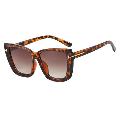 'T' Design Square Frame Oversized Sunglasses