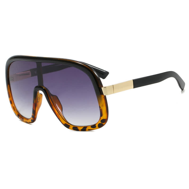 Flat Top Double Bridges Oversized Trendy Aviator Sunglasses